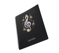 UPKOCH Pochette de Rangement A4 pour Partitions de Musique, 40 Pages Transparentes Réversibles, Classeur à Feuilles Mobiles sans Reflet, pour Pianistes et Organisation de Partitions