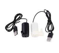 UPKOCH Pompe à Eau Submersible USB Silencieuse pour Aquarium Et Fontaine, Lot De 2 Mini Pompes DC 5 v avec Câble 1 M, Débit Réglable, Alimentation Basse Consommation, Noir Et Blanc