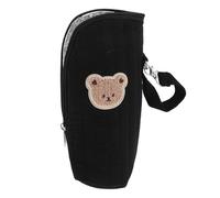 UPKOCH Porte-Biberon Isotherme en Coton avec Doublure Aluminium, Manchon Chauffe-Biberon Portable Noir, Housse de Protection pour Biberons, pour Crèche et Sorties en Plein Air