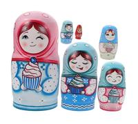 UPKOCH Poupées Gigognes Russes Bois Couches Empilable Matryoshka Peint Main Jeu Éducatif pour Garçon Fille Décoration Traditionnelle et Développement des Compétences