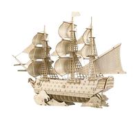 UPKOCH Puzzle du modèle de Bateau Puzzles pour Adultes modèle de voilier Maquette de voilier en Bois Light Brown