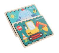 UPKOCH Puzzle en Bois Éducatif pour Garçon et Filles 1-4 Ans Jeu de Puzzles Véhicules Chantier Jouet Sensoriel en Bois Naturel pour Éveil et Motricité Fine, Présent Garçon Fille