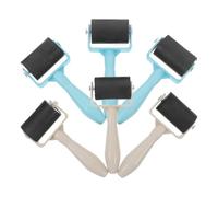 UPKOCH Rouleaux d'impression pour Garçon et Filles, Lot de 6 Rouleaux en Caoutchouc et Plastique, 3 Blancs 3 Bleus, Outil D'estampage pour Gravure et Bricolage, Matériel Peinture Facile