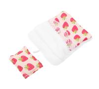UPKOCH Sac de Couchage Miniature et Oreiller pour Poupée Sac de Couchage Peluche Petit Format pour Maison de Poupée Accessoire Décoratif Chambre Garçon Fille Fraise Crème