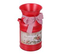 UPKOCH Seau à Fleurs Décoratif en Tôle de Fer Rouge avec Nœud Seau pour Compositions Séchées ou Fraîches Ornement de Pot de Fleurs pour Jardin et Décoration Intérieure