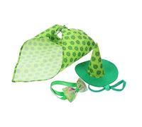 UPKOCH Set de Accessoires pour Chien Saint Patrick Collier Bandana et Chapeau Confortable et Adapté Aux