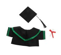 UPKOCH Set de Costume de Remise des Diplômes pour Peluche Tenue Élégante avec Verte Chapeau Noir à Pompon et Certificat Vêtements pour Ours Peluche