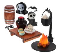UPKOCH Set de Mini Figurines Crânes Halloween pour Décor de Dollhouse Ornements Miniatures Gothiques pour Scènes Effrayantes Accessoires Créatifs pour Maison Hantée