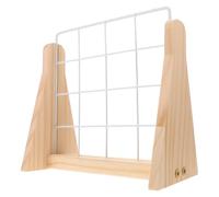 UPKOCH Support de Panneau de Grille en Fer avec Base en Bois Blanc, Présentoir Minimaliste pour Bijoux et Petits Objets d'art, pour Exposition Bureau ou Boutique
