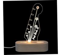 UPKOCH Support De Rangement pour Plectres De Guitare Lumineux avec Base Bois Étagère Forme De Tête De Guitare pour Organisation Pratique des Accessoires De Musique