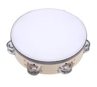 UPKOCH Tambourin pour enfants avec double rangée de cymbalettes métalliques, cadre en bois de 20 cm, instrument de percussion à main pour Noël, salle de classe préscolaire