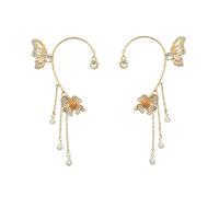 UPKOCH Tassel Ear Cuff For Elegant Butterfly Flower Design Shiny Non-pierced Ear Clips Fashionable Accessories For Daily Wear And Festivals