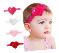 UPKOCH -tête De Noël En Forme De Cœur Pour Nouveau-né Lot De 4 -têtes En Forme De Cœur Et De Fleurs Pour Filles Idéal Pour Une Fête Prénatale Un Anniversaire Ou Des Photos De Famille