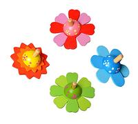 UPKOCH Toupie en Bois Colorée pour Garçon et Filles Lot de 4 Jouets Éducatifs Toupies Amusantes pour Développer L'Intelligence Jouets pour Bébé