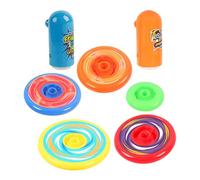 UPKOCH Toupies Gyroscopiques pour Garçon et Filles 5 Pièces 2 Lanceurs, à Empiler Coloré pour Développement Motricité Fine et Coordination Œil-Main, Arène de Combat Couleur Aléatoire