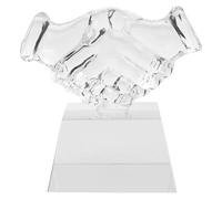 UPKOCH Trophée De Poignée De Main en Cristal : Statue De Récompense De Compétition, Décoration De Bureau, Jouet pour Étudiant, Coopération d'entreprise, Jeux Sportifs