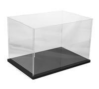 UPKOCH Vitrine Transparente avec Socle Noir Boîte de Rangement Poussière pour Modèles et Figurines Présentoir Élégant et Robuste pour Collection