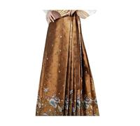 Uplateng Robe Hanfu avec Visage de Cheval pour Femme, Jupe dorée tissée, Nouveau Style Chinois, Robe Mamian de la Dynastie Ming (Golden,M)