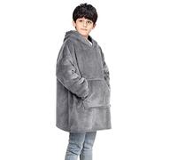 Uplayteck Sweat à Capuche Enfant pour Filles et Garçons, Cotone e Flanella | Doux et Chaud, Couverture à Capuche, Pull Plaid Enfant Grande Poche, Pull à Capuche pour Garçon Fille, Intérieur Extérieur