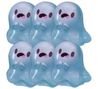 Upliftgift Adorable Boîte à Cadeaux d'halloween, Answerlup Mystery Glow-in-The-Dark Ghost Blind Box, Mini Figurines Fantômes Miniatures Lumineuses en Résine pour Extérieur(Blue,6Pcs Ghostly Ghost)
