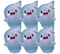 Upliftgift Adorable Boîte à Cadeaux d'halloween, Answerlup Mystery Glow-in-The-Dark Ghost Blind Box, Mini Figurines Fantômes Miniatures Lumineuses en Résine pour Extérieur(Blue,6Pcs Top Hat Witch)