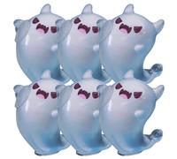 Upliftgift Cute Halloween Party Favor, Answerlup Mystery Glow-in-The-Dark Ghost Blind Box, Luminous Mini Resin Cute Miniature Ghost Figurines for Outdoor Car House Landscape(Blue,6Pcs Little Devil)