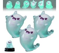 Upliftgift Cute Halloween Party Favor, Answerlup Mystery Glow-in-The-Dark Ghost Blind Box, Luminous Mini Resin Cute Miniature Ghost Figurines for Outdoor Car House Landscape(Vert,3Pcs Little Devil)