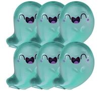Upliftgift Cute Halloween Party Favor, Answerlup Mystery Glow-in-The-Dark Ghost Blind Box, Luminous Mini Resin Cute Miniature Ghost Figurines for Outdoor Car House Landscape(Vert,6Pcs Smiling Elf)
