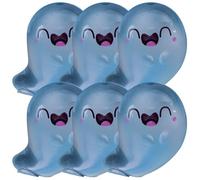 Upliftgift Cute Halloween Party Favor, Answerlup Mystery Glow-in-The-Dark Ghost Blind Box, Luminous Mini Resin Cute Miniature Ghost Figurines for Outdoor Car House Landscape(Blue,6Pcs Smiling Elf)