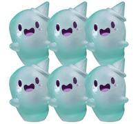 Upliftgift Cute Halloween Party Favor, Answerlup Mystery Glow-in-The-Dark Ghost Blind Box, Luminous Mini Resin Cute Miniature Ghost Figurines for Outdoor Car House Landscape(Vert,6Pcs Top Hat Witch)