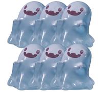 Upliftgift Cute Halloween Party Favor, Answerlup Mystery Glow-in-The-Dark Ghost Blind Box, Luminous Mini Resin Cute Miniature Ghost Figurines for Outdoor Car House Landscape(Blue,6Pcs Smiling Ghost)
