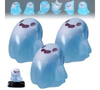 Upliftgift Cute Halloween Party Favor, Answerlup Mystery Glow-in-The-Dark Ghost Blind Box, Luminous Mini Resin Cute Miniature Ghost Figurines for Outdoor Car House Landscape(Blue,3Pcs Floating Soul)