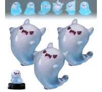 Upliftgift Cute Halloween Party Favor, Answerlup Mystery Glow-in-The-Dark Ghost Blind Box, Luminous Mini Resin Cute Miniature Ghost Figurines for Outdoor Car House Landscape(Blue,3Pcs Little Devil)