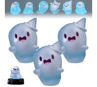 Upliftgift Cute Halloween Party Favor, Answerlup Mystery Glow-in-The-Dark Ghost Blind Box, Luminous Mini Resin Cute Miniature Ghost Figurines for Outdoor Car House Landscape(Blue,3Pcs Top Hat Witch)