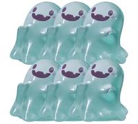 Upliftgift Cute Halloween Party Favor, Answerlup Mystery Glow-in-The-Dark Ghost Blind Box, Luminous Mini Resin Cute Miniature Ghost Figurines for Outdoor Car House Landscape(Vert,6Pcs Smiling Ghost)