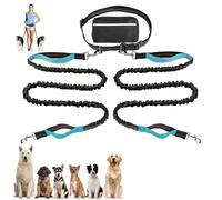Upliftjoys Dog Leash, Upliftjoys Hands Free Dog Leash with Zipper Pouch, Dual Padded Handles Dogs Leashs, for All Dogs, Reflective Design for Walking Running (2Leash-Blue Green)