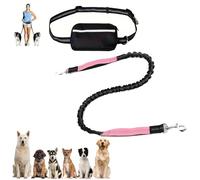 Upliftjoys Dog Leash, Upliftjoys Hands Free Dog Leash with Zipper Pouch, Dual Padded Handles Dogs Leashs, for All Dogs, Reflective Design for Walking Running (1Leash-Pink)