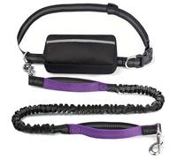 Upliftjoys Dog Leash, Upliftjoys Hands Free Dog Leash with Zipper Pouch, Dual Padded Handles Running with Reflective Design, for Medium and Large Dog (Purple,Single Rope)