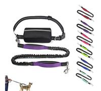 Upliftjoys Dog Leash, Upliftjoys Hands Free Dog Leash with Zipper Pouch, Dual Padded Handles Waist Leashes for Dogs Walking, for Walking Hiking Running, Large and Medium Breeds (Purple,A 1 Dog)