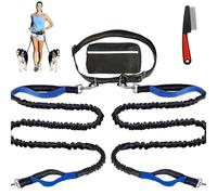 Upliftjoys Dog Leash, Upliftjoys Hands Free Dog Leash with Zipper Pouch, Retractable Adjustable Bungee Waist for Outdoor and Daily Walks for Medium and Largedog (Blue)