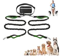 Upliftjoys Hands-Free Dog Leash,5.5 Ft Upliftjoys Dog Leash with Zipper Pouch,Retractable Hands Free Dogs Leashs with Zipper Pouch,for Dogs Walking (Green,Double Rope)