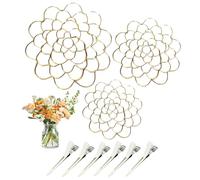 Upliftjoys Stainless Steel Floral Grid Organizer, Creative Floral Grid for Vase, Reusable Stem Holders for Flowers, Durable Rust-Resistant Wire Mesh for DIY Home, Wedding & Party Decor (Gold)