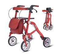 Uplivin Trive - Déambulateur 4 roues Pliable Leger, Déambulateur à roues, 3 accessoires inclus, Deambulateur Pliant, Rollator Terracotta, By Mobio