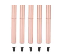 Uplory 5PCS Rose Gold Metal Empty Mascara Tube Soft Brush,Portable Eyelash Container DIY Brow Tint Hair Restorer 4ml Capacity