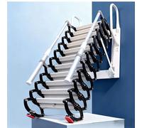 UPLTOE Attic Ladder, Wall Mounted Folding Loft Ladder for Home Garage Storage,Space Saving Ladder, Easy Installation 7Steps