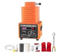 UPLTOE Four électrique De Fusion pour l'or, Kit De Four Numérique pour Fusion De l'or 5000W, Max 1600℃ / 2912℉, Protection Contre Surchauffe Et Surintensité, avec Creuset en Graphite Orange-3kg