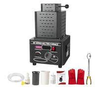 UPLTOE Four électrique De Fusion pour l'or, Kit De Four Numérique pour Fusion De l'or 5000W, Max 1600℃ / 2912℉, Protection Contre Surchauffe Et Surintensité, avec Creuset en Graphite Black-3kg