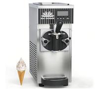 UPLTOE Machine à Glace Molle, Machine à Glace Professionnelle en Acier Inoxydable Durable 450W, Tirage Continu 2-3 Cornets, Panneau LCD, Nettoyage Auto, pour Restaurants StainlessSteel
