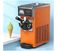 UPLTOE Machine à Glace Molle Professionnelle, Machine à Glace Commerciale 450W, Production 4-5kg/h, Tirage Continu 2-3 Cornets, Trémie 2,5L, Congélateur 1L, pour Bars, Cafés Orange