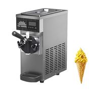 UPLTOE Machine à Glace Professionnelle 450W, Machine à Glace Molle de Comptoir, 50-60 Cornets/Heure, avec Panneau LED - Refroidissement Rapide, Acier Inoxydable 304 StainlessSteel